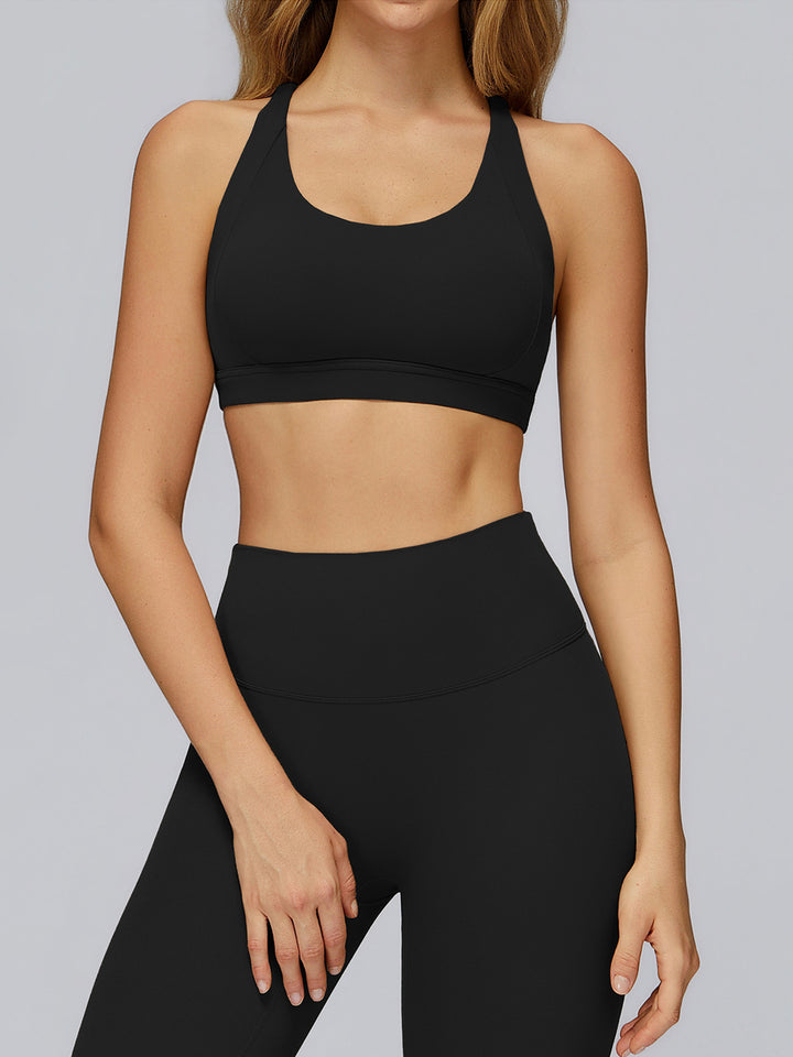 Hollow Cross-Back Sports Bra