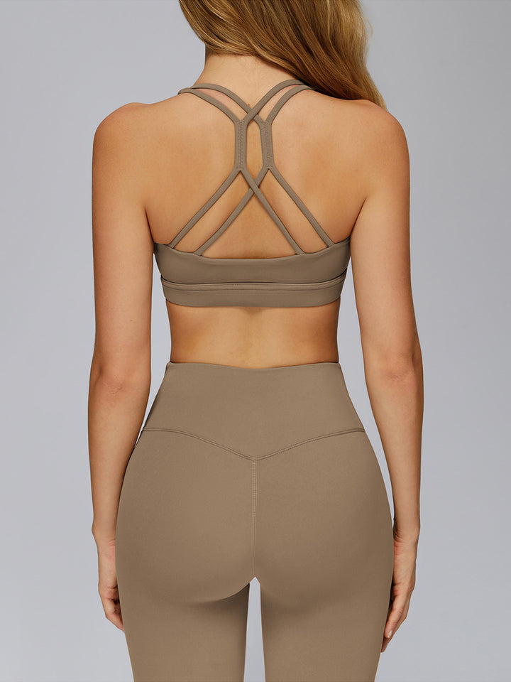 Hollow Cross-Back Sports Bra