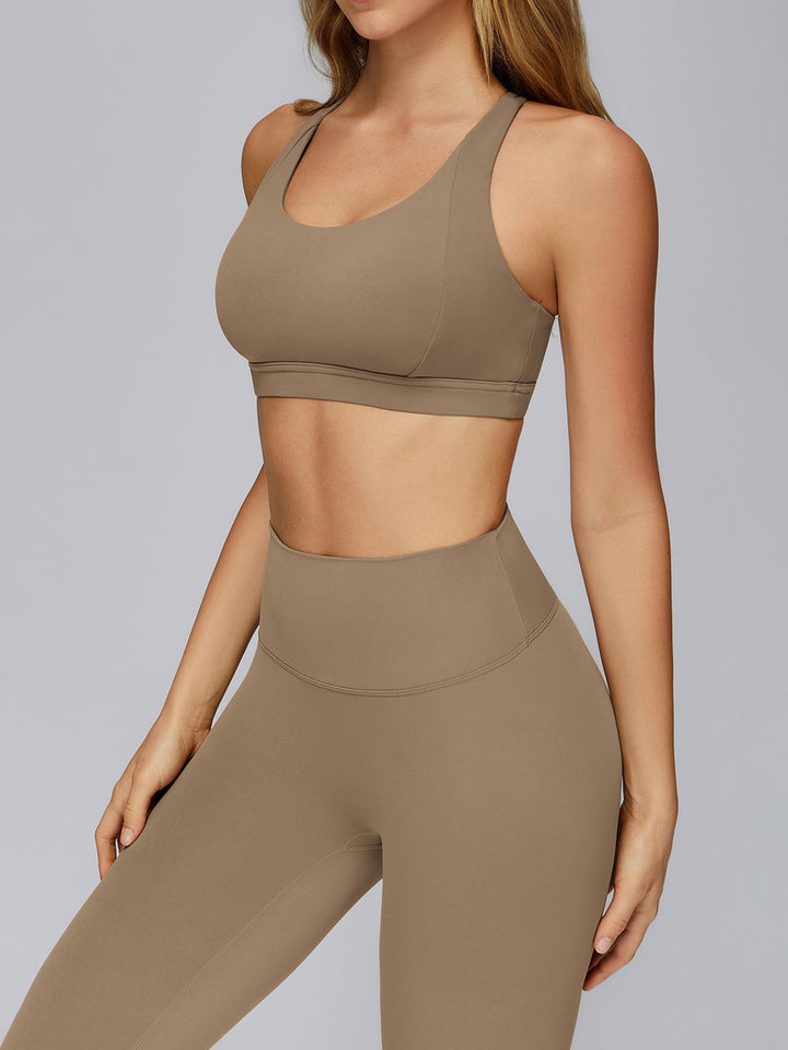 Hollow Cross-Back Sports Bra