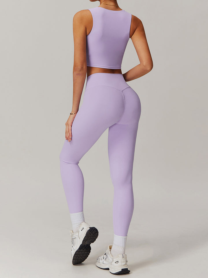 Low-Cut Gathered Sports Top