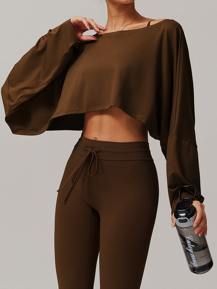 Off-Shoulder Cropped Batwing Top