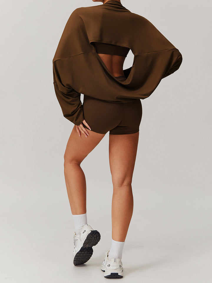 Off-Shoulder Cropped Batwing Top