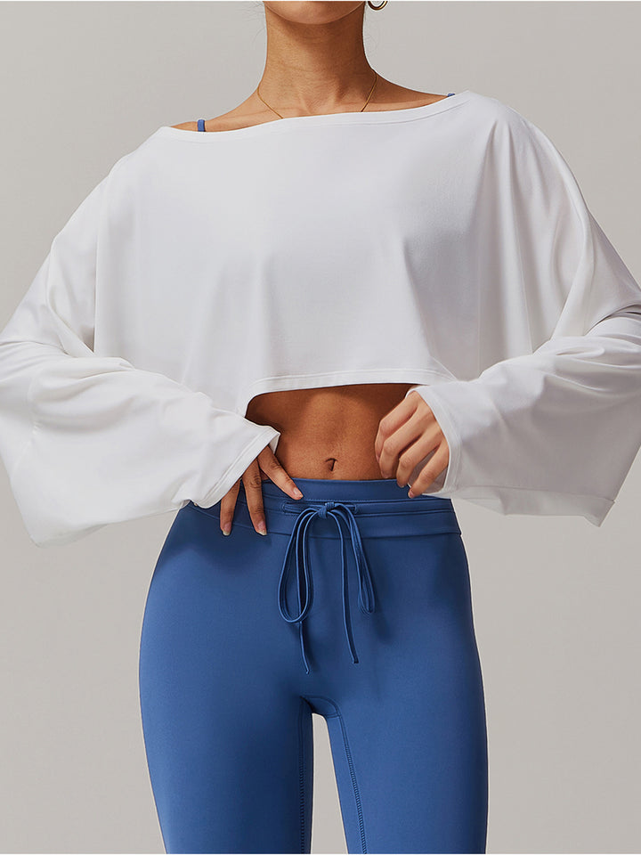Off-Shoulder Cropped Batwing Top