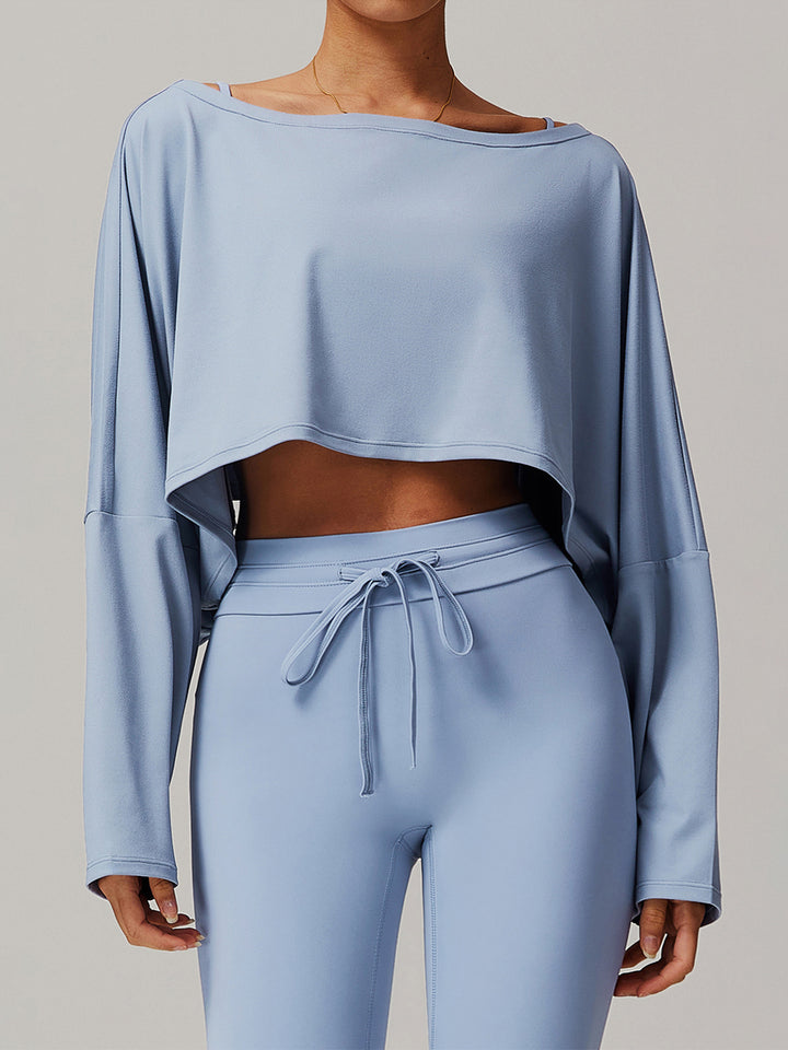 Off-Shoulder Cropped Batwing Top
