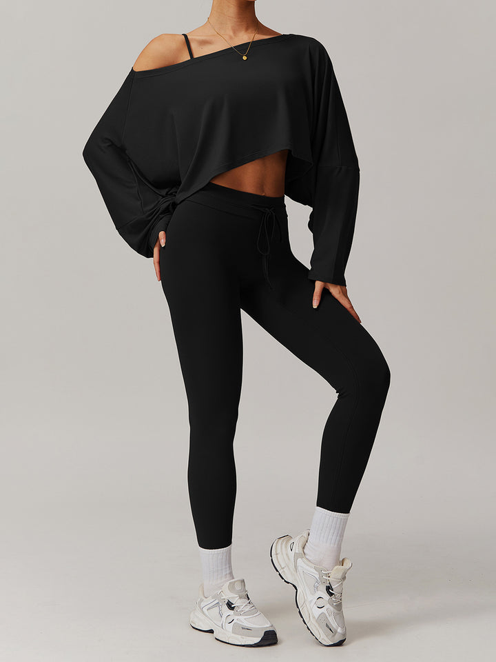 Off-Shoulder Cropped Batwing Top
