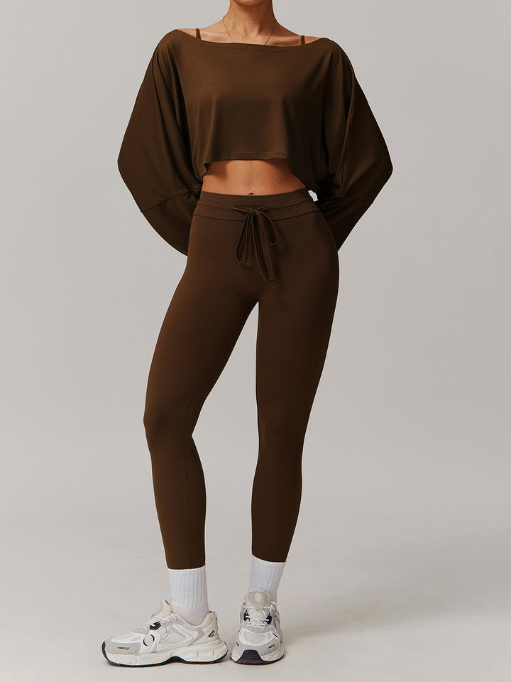 Off-Shoulder Cropped Batwing Top