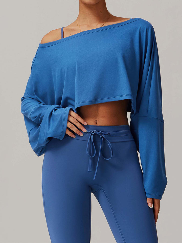 Off-Shoulder Cropped Batwing Top