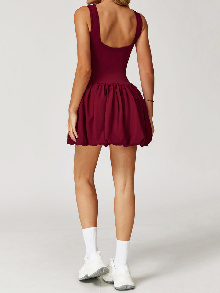 Puffy Flower Bud Tennis Dress