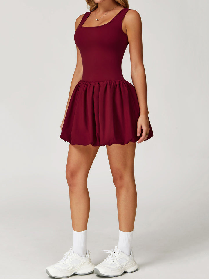 Puffy Flower Bud Tennis Dress