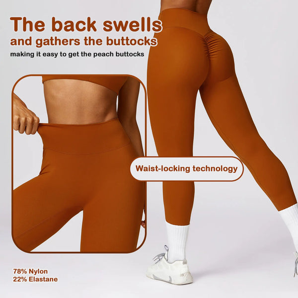 Quick-drying Skinny Yoga Pants Brushed Belly Contracting