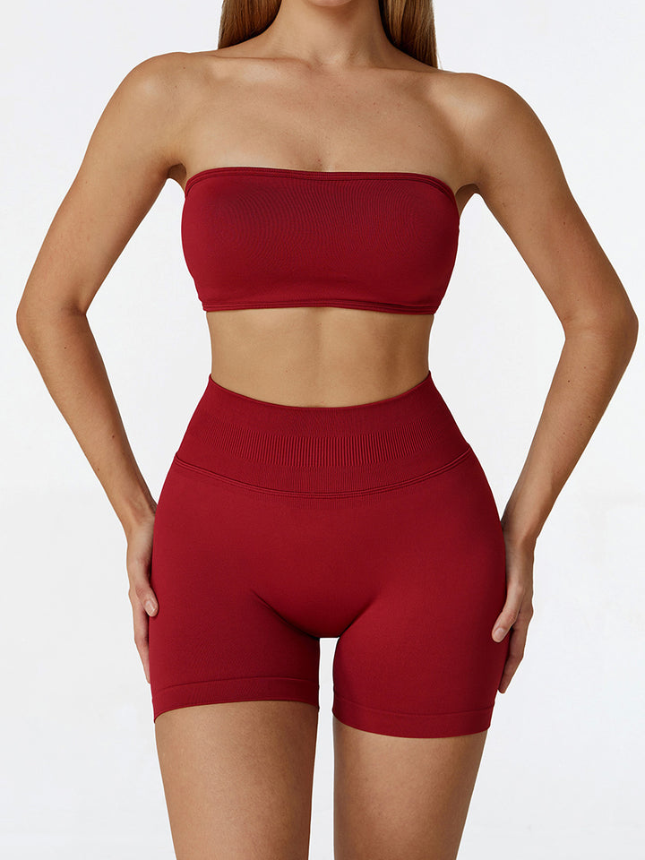 Seamless Bandeau Sports Tupe Top