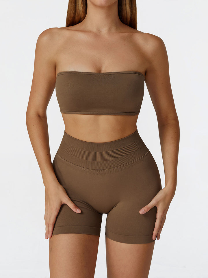 Seamless Bandeau Sports Tupe Top