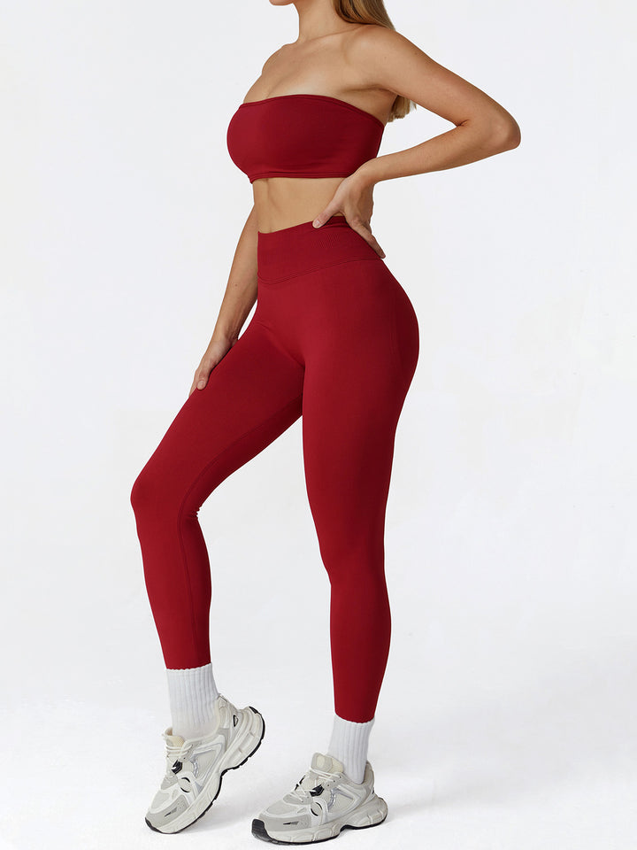 Seamless Bandeau Sports Tupe Top