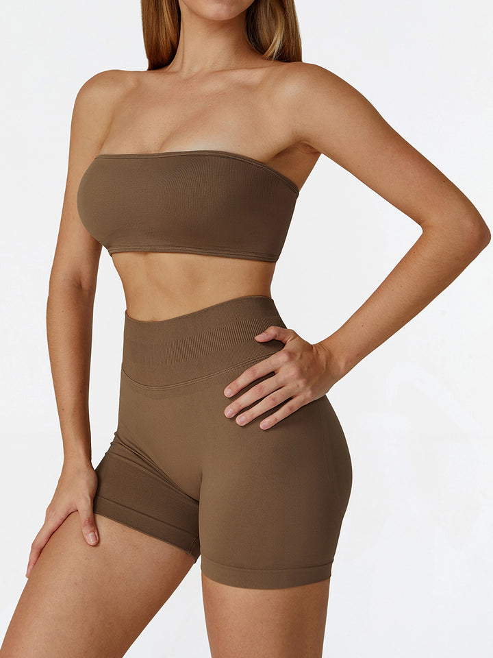 Seamless Bandeau Sports Tupe Top