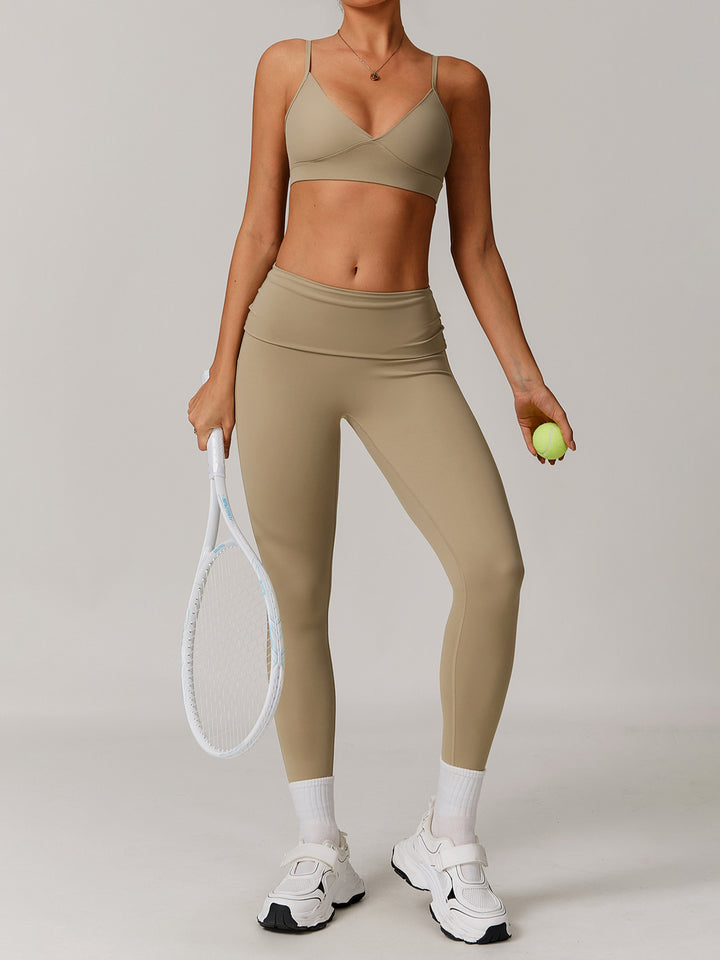 Seamless Folded Waist Sports Bottoms