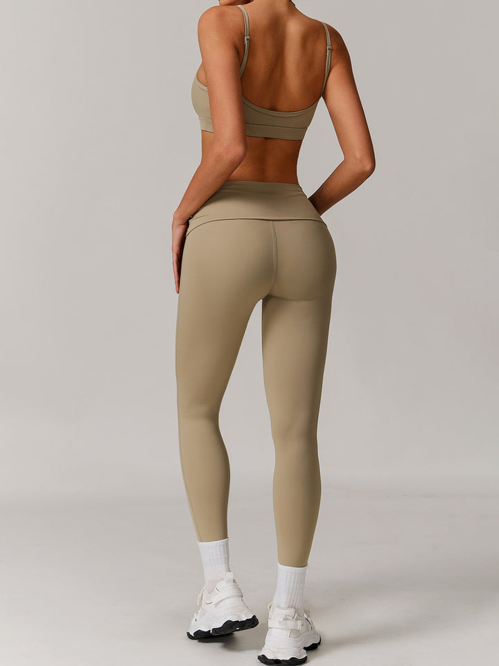 Seamless Folded Waist Sports Bottoms