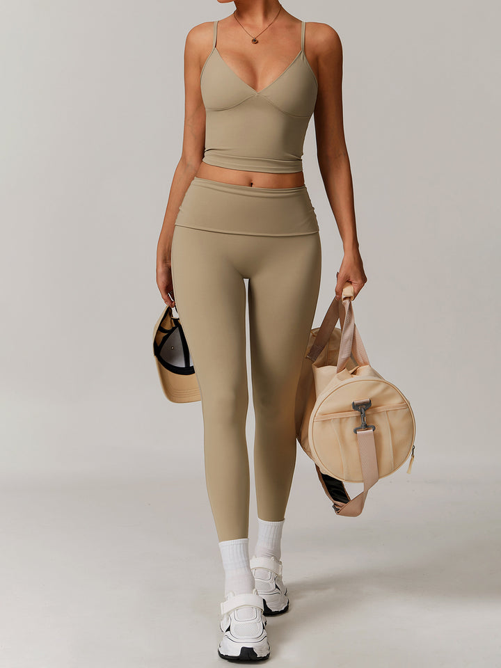 Seamless Folded Waist Sports Bottoms