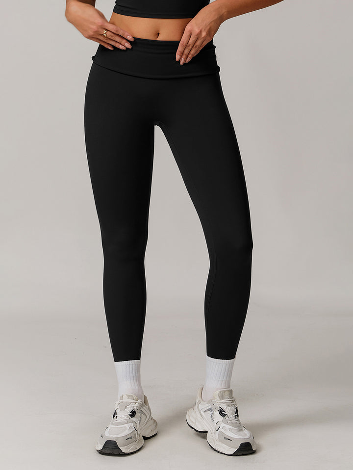 Seamless Folded Waist Sports Bottoms
