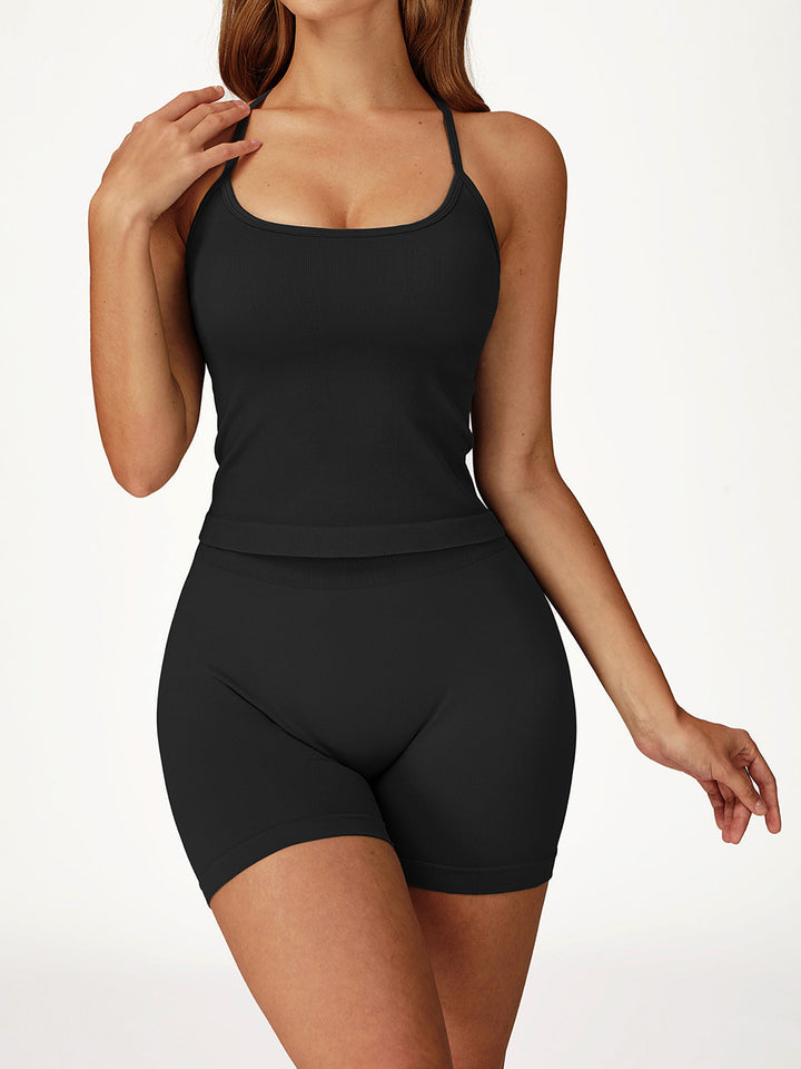 Seamless Hollow-Back Sports Top
