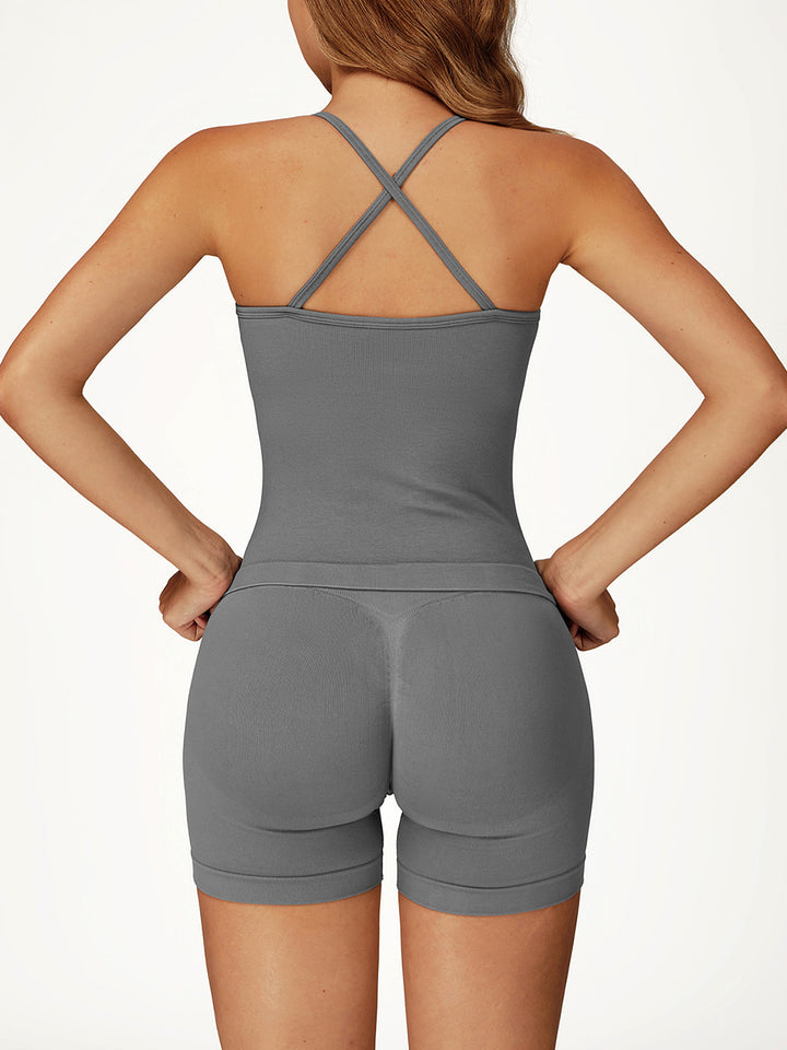 Seamless Hollow-Back Sports Top