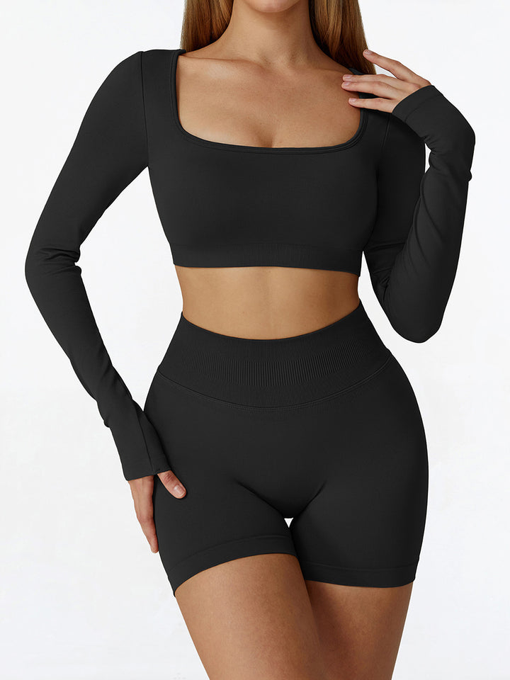 Seamless Hollow Back Long Sleeve Top