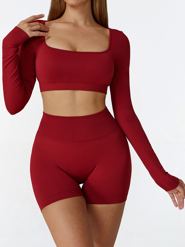 Seamless Hollow Back Long Sleeve Top
