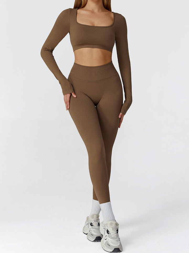 Seamless Hollow Back Long Sleeve Top