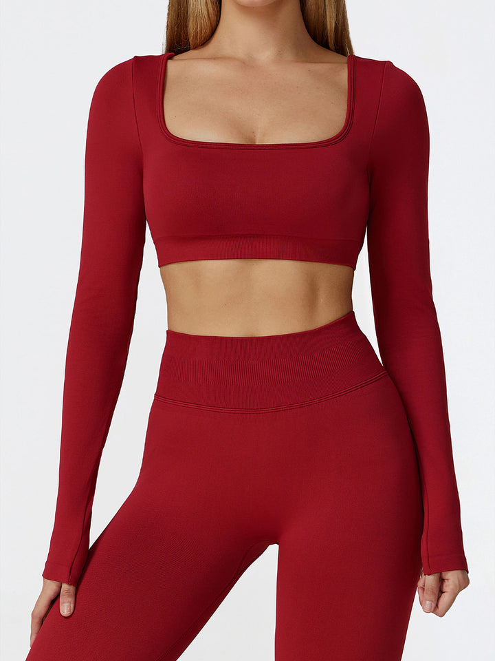 Seamless Hollow Back Long Sleeve Top