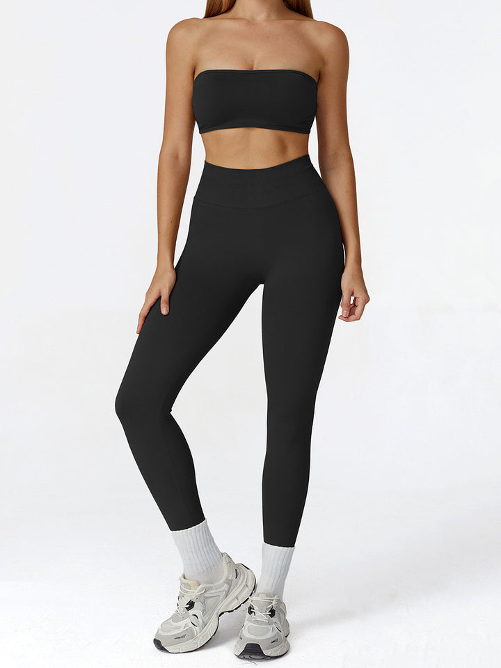 Seamless Pleated Hip Sports Leggings