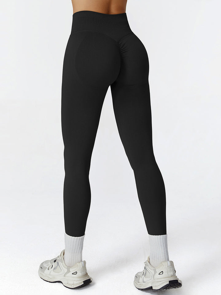 Seamless Pleated Hip Sports Leggings