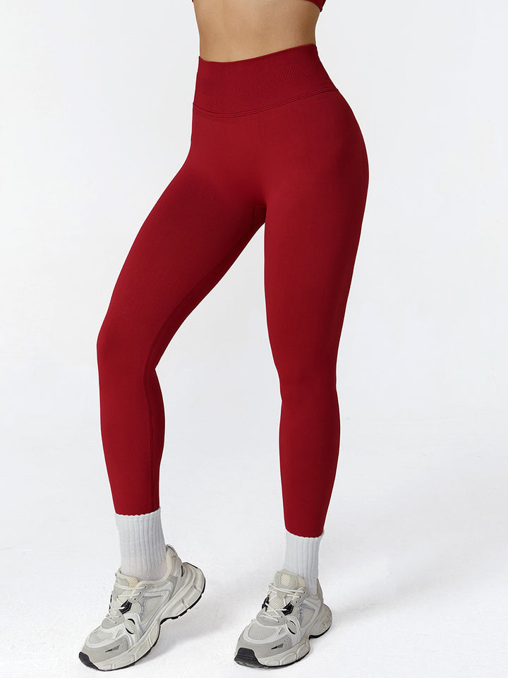Seamless Pleated Hip Sports Leggings