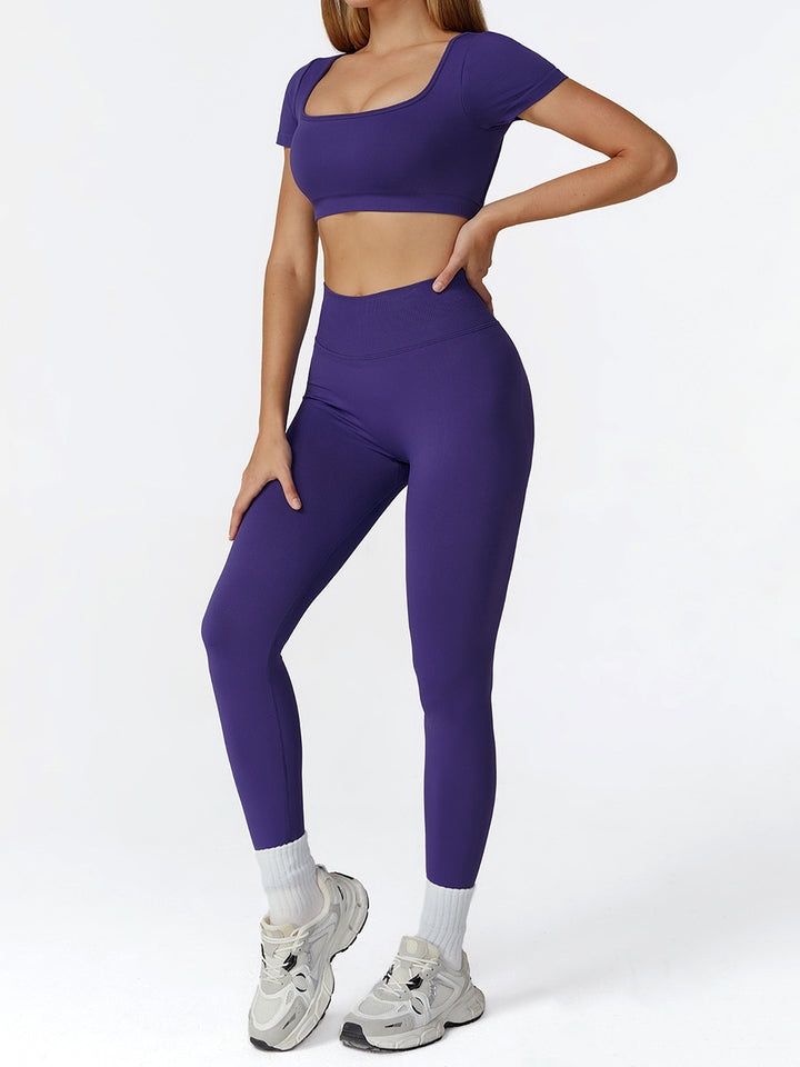 Seamless Pleated Hip Sports Leggings
