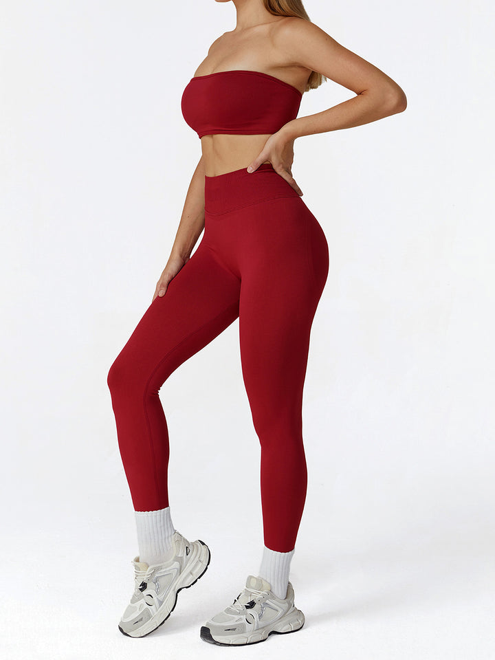 Seamless Pleated Hip Sports Leggings