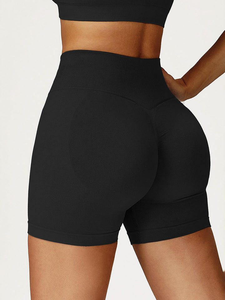 Seamless Waist-Support Sports Shorts