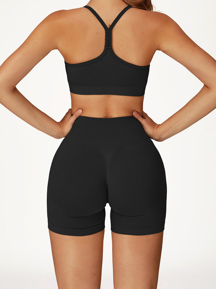 Seamless Waist-Support Sports Shorts