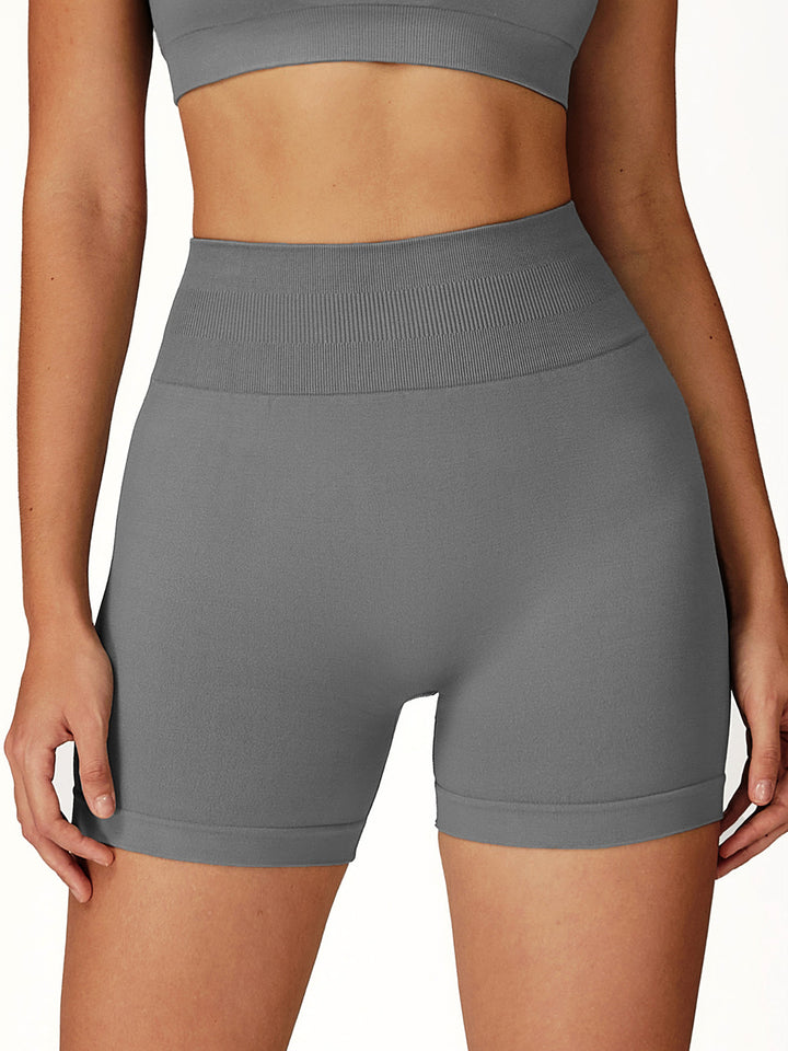 Seamless Waist-Support Sports Shorts