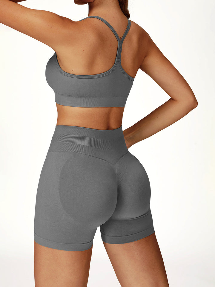 Seamless Waist-Support Sports Shorts