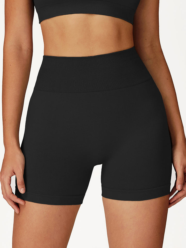 Seamless Waist-Support Sports Shorts