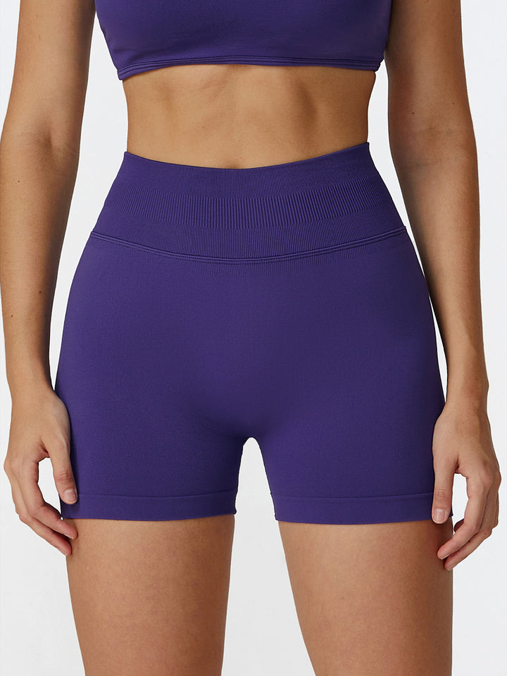 Seamless Pleated Hip Sports Shorts