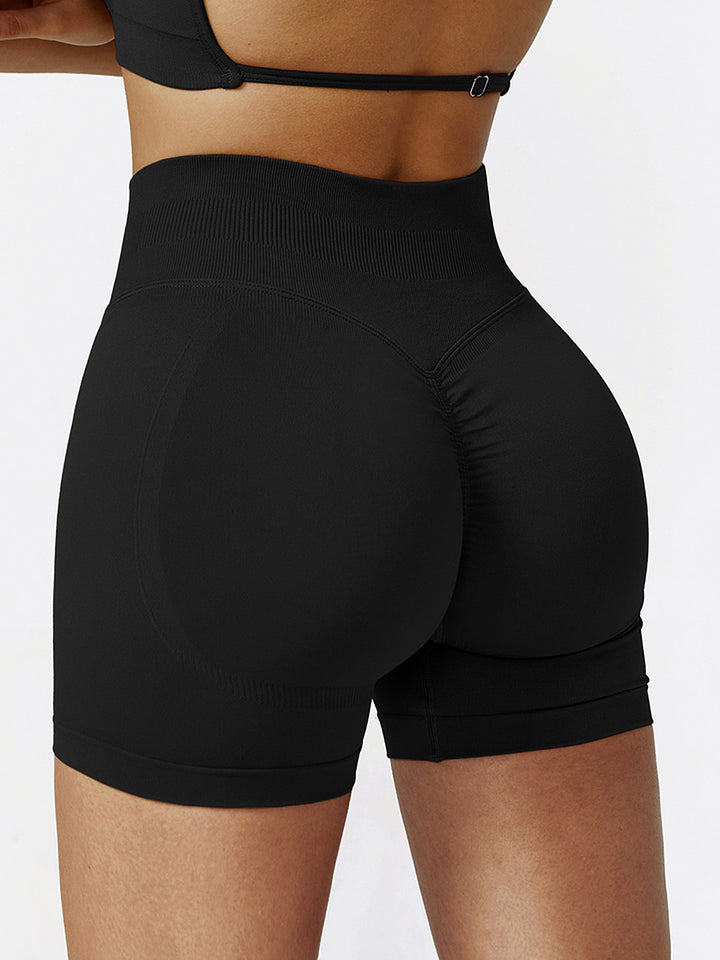 Seamless Pleated Hip Sports Shorts