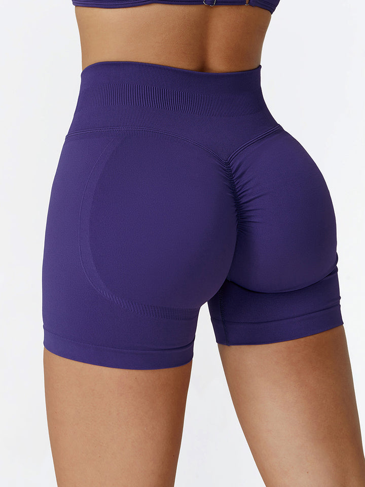 Seamless Pleated Hip Sports Shorts