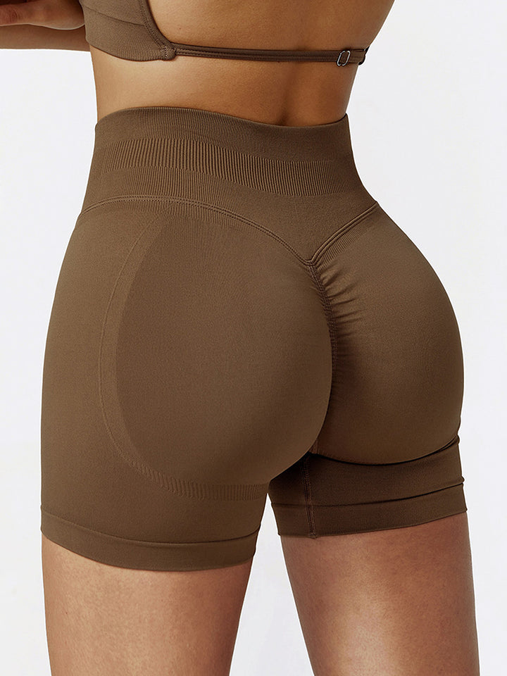 Seamless Pleated Hip Sports Shorts