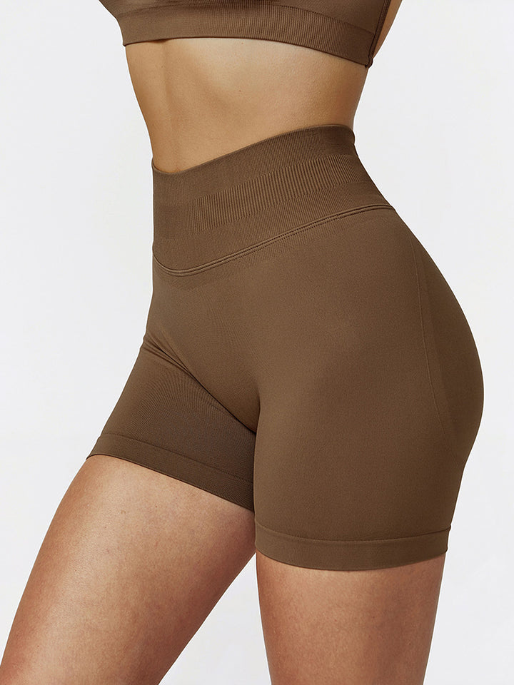 Seamless Pleated Hip Sports Shorts
