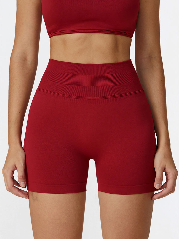 Seamless Pleated Hip Sports Shorts