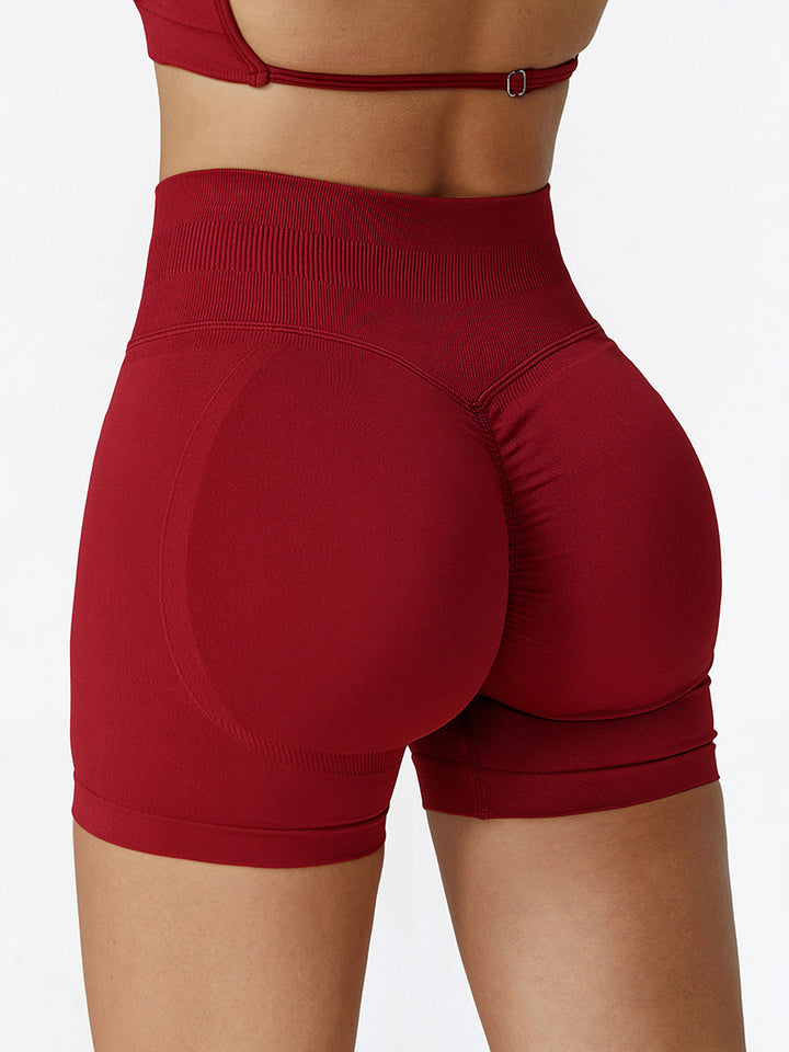 Seamless Pleated Hip Sports Shorts