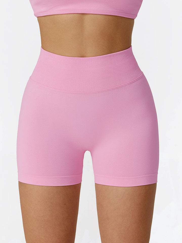 Seamless Pleated Hip Sports Shorts