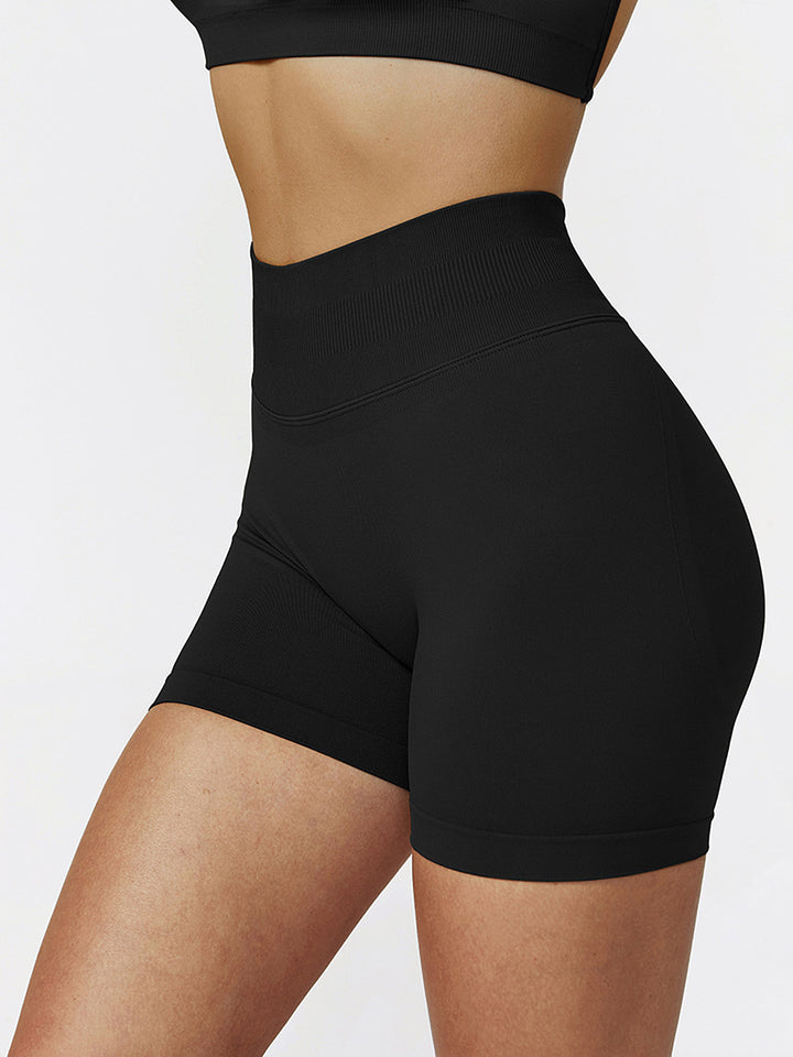 Seamless Pleated Hip Sports Shorts