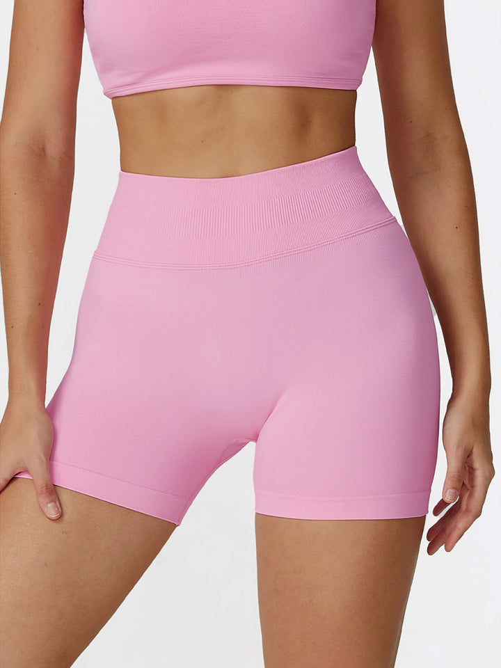 Seamless Pleated Hip Sports Shorts