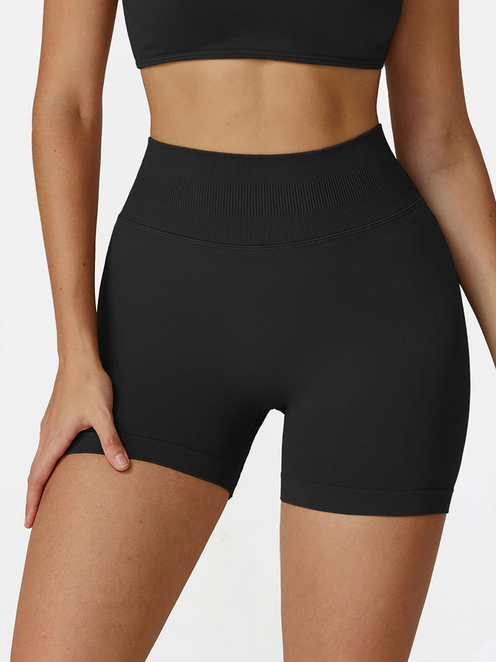 Seamless Pleated Hip Sports Shorts