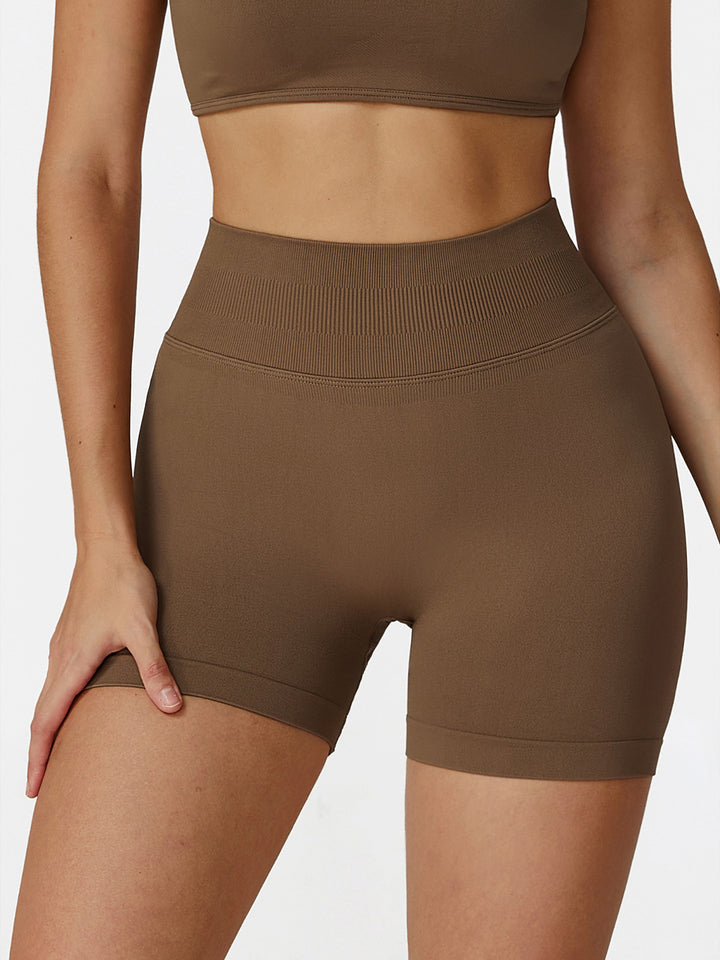 Seamless Pleated Hip Sports Shorts